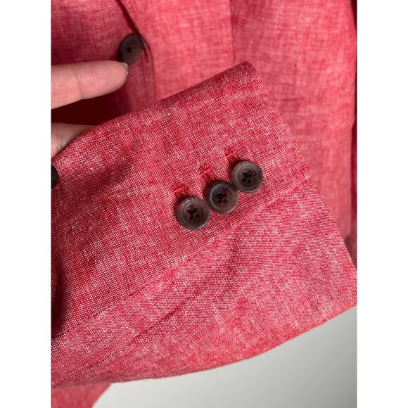 J. Crew Linen Blend Single Breasted Schoolboy Blazer Heathered Red Womens 14 NWT - Picture 5 of 8